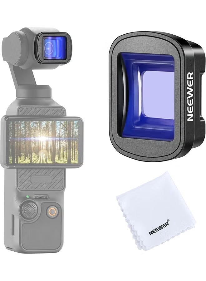 نيوير عدسة NEEWER 1.2X زرقاء أنامورفية متوافقة مع DJI Osmo Pocket 3 ومجموعة الملحقات Creator Combo، شاشة كبيرة ذات تأثير سينمائي أزرق، عدسة زجاجية بصرية مغناطيسية عالية الدقة للفيديو - Image 1